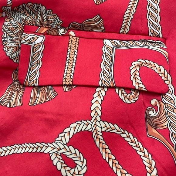 Mod X women’s printed Satin long sleeve button two faux flat pockets blazer Larg - Picture 7 of 8